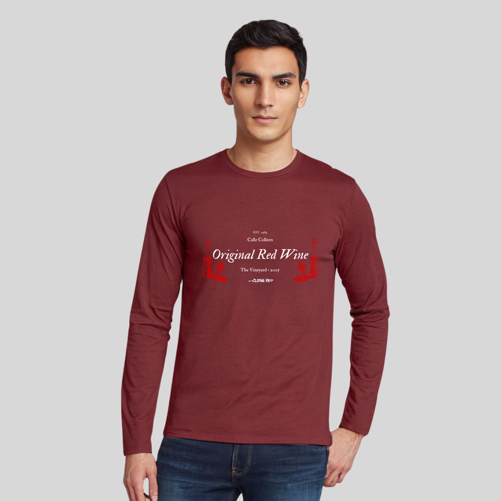 Clothivee Red Wine Reserve Full Sleeves T-shirt