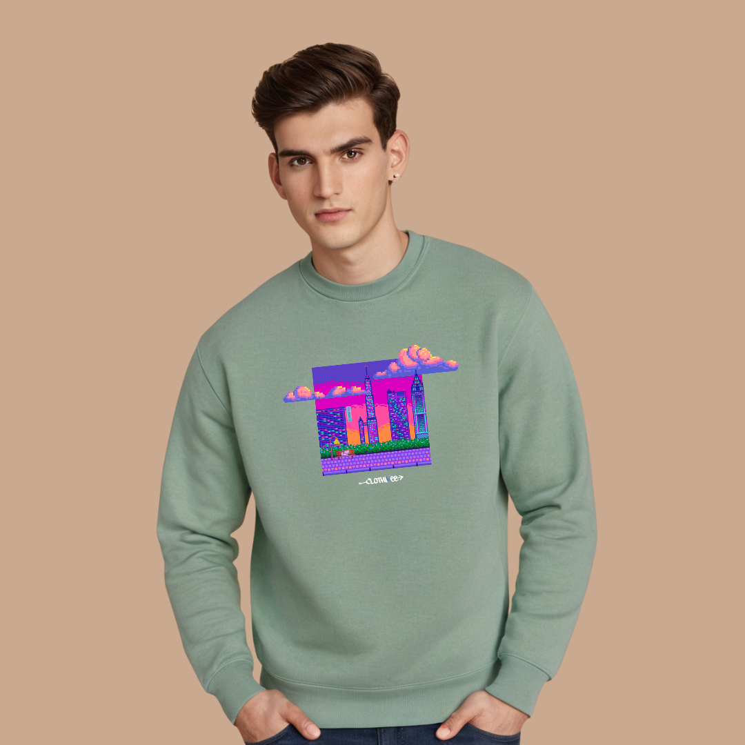 Pixel Dream Cityscape Sweatshirt