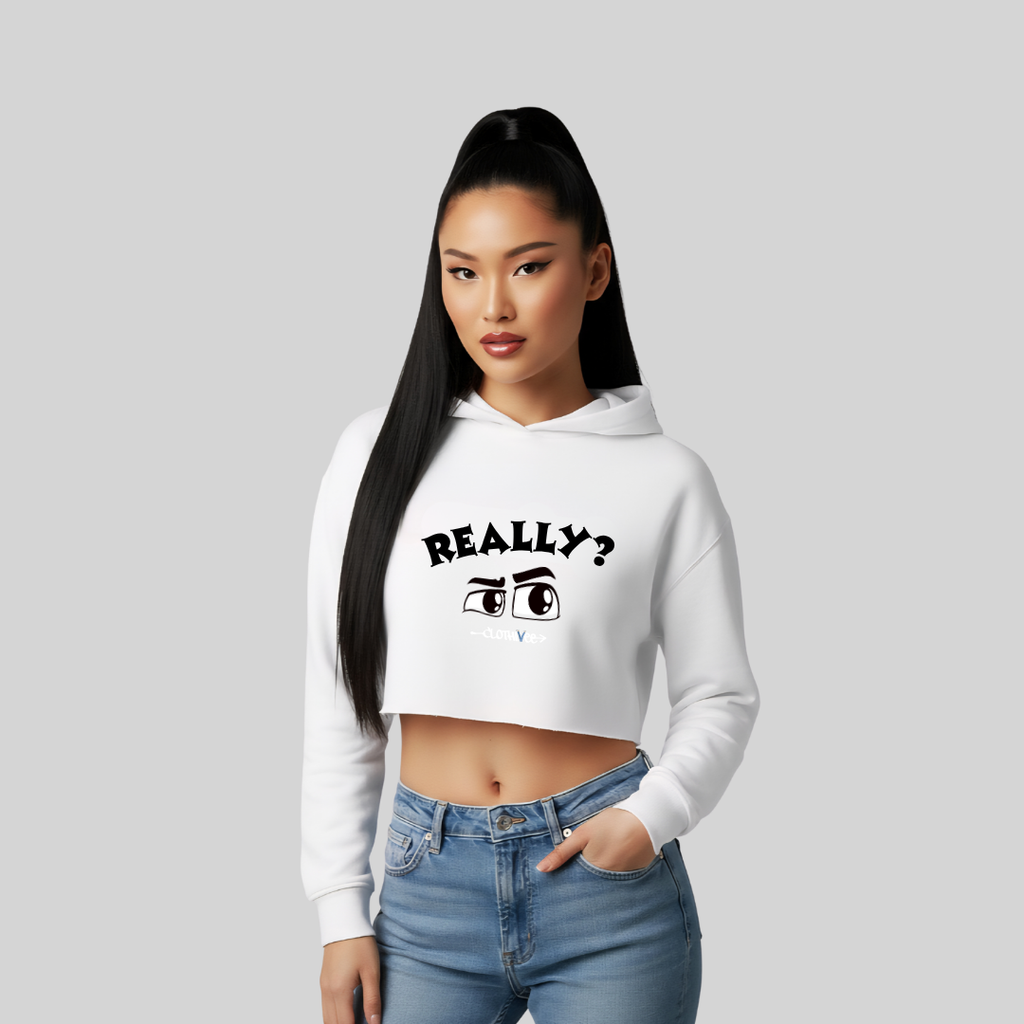 Quirky Eyes Crop Hoodie