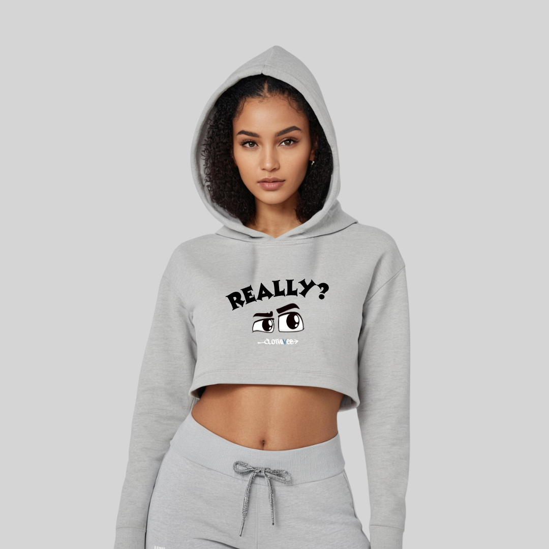 Quirky Eyes Crop Hoodie
