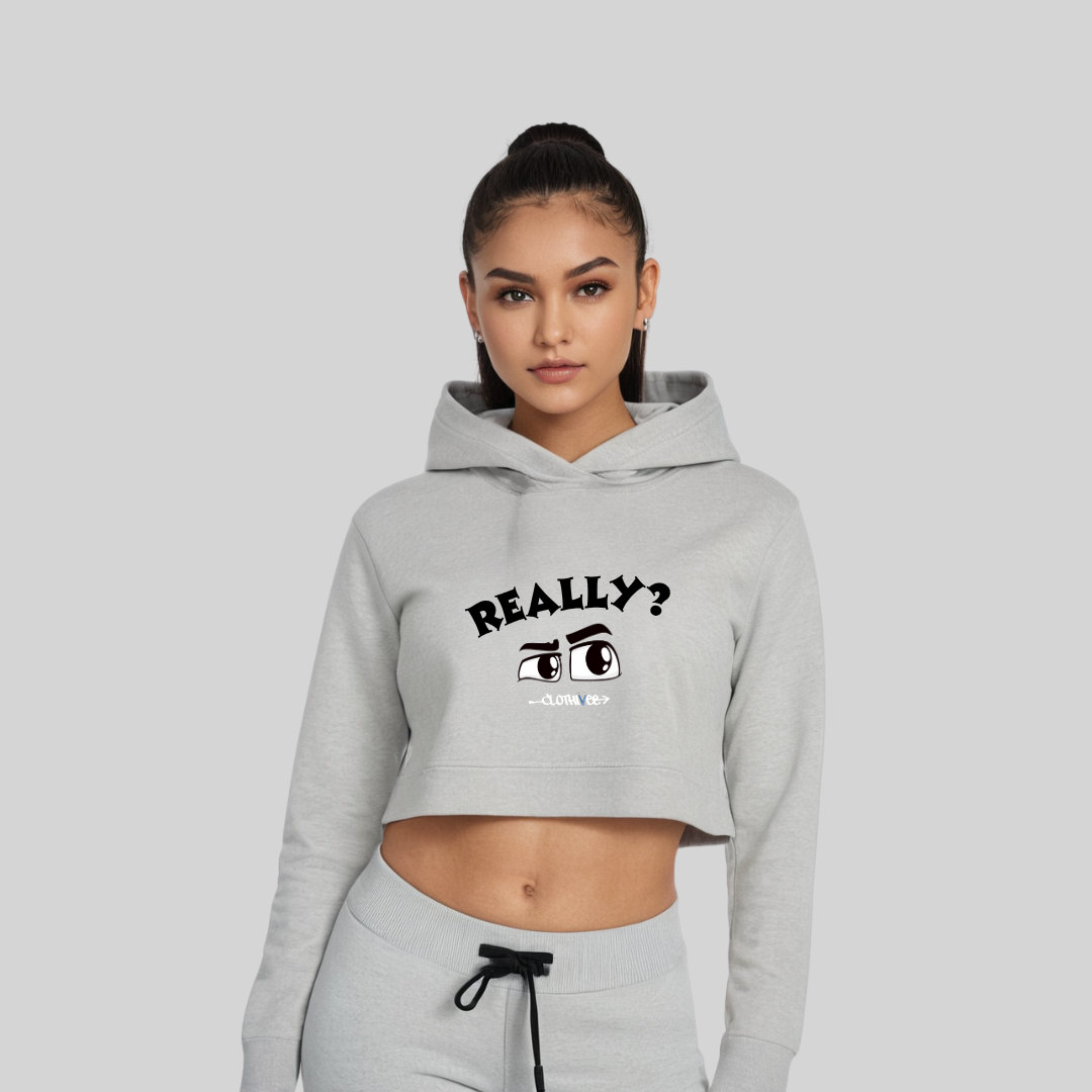 Quirky Eyes Crop Hoodie