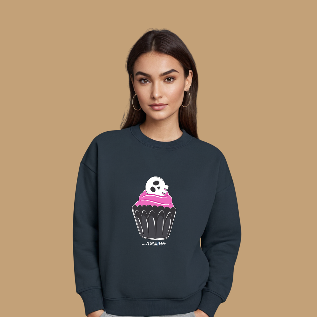 Clothivee Skull Cupcake Women Sweatshirt