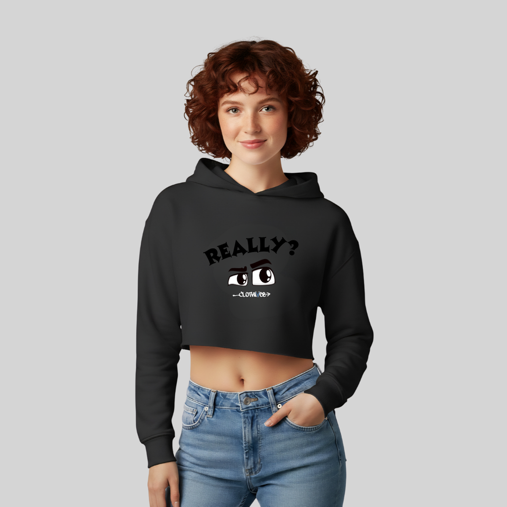 Quirky Eyes Crop Hoodie