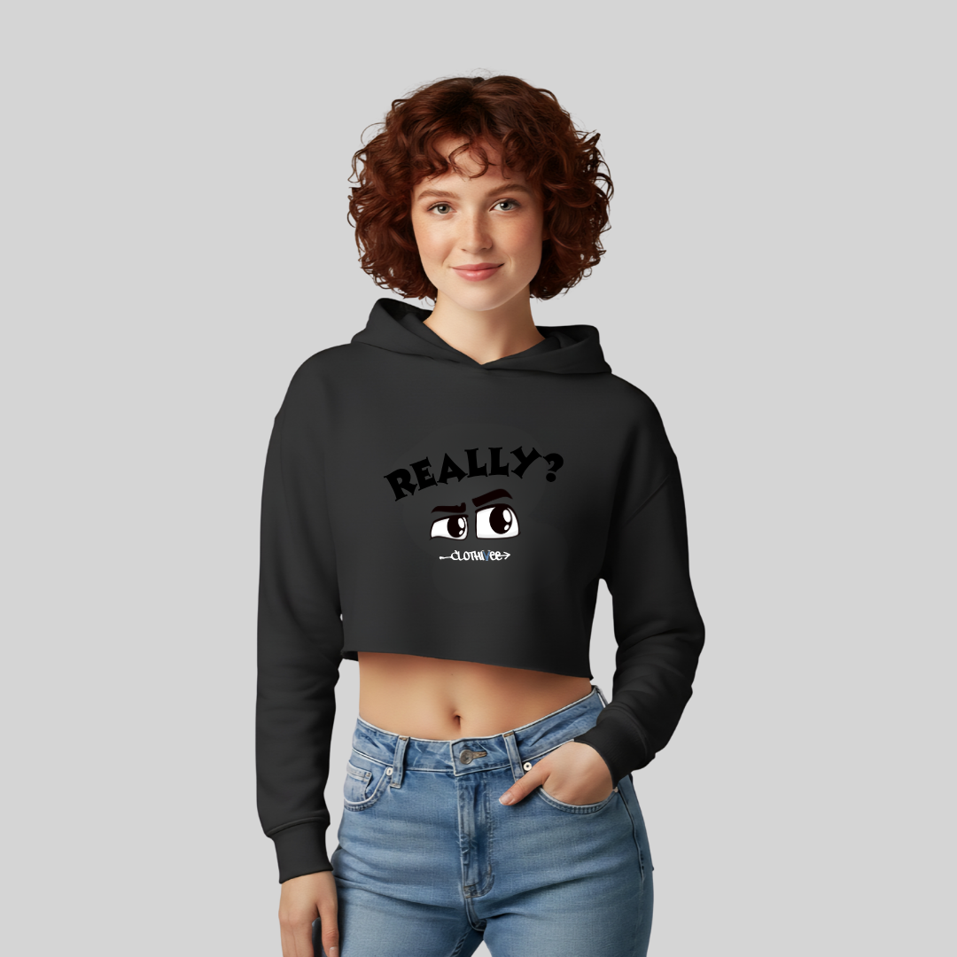 Quirky Eyes Crop Hoodie