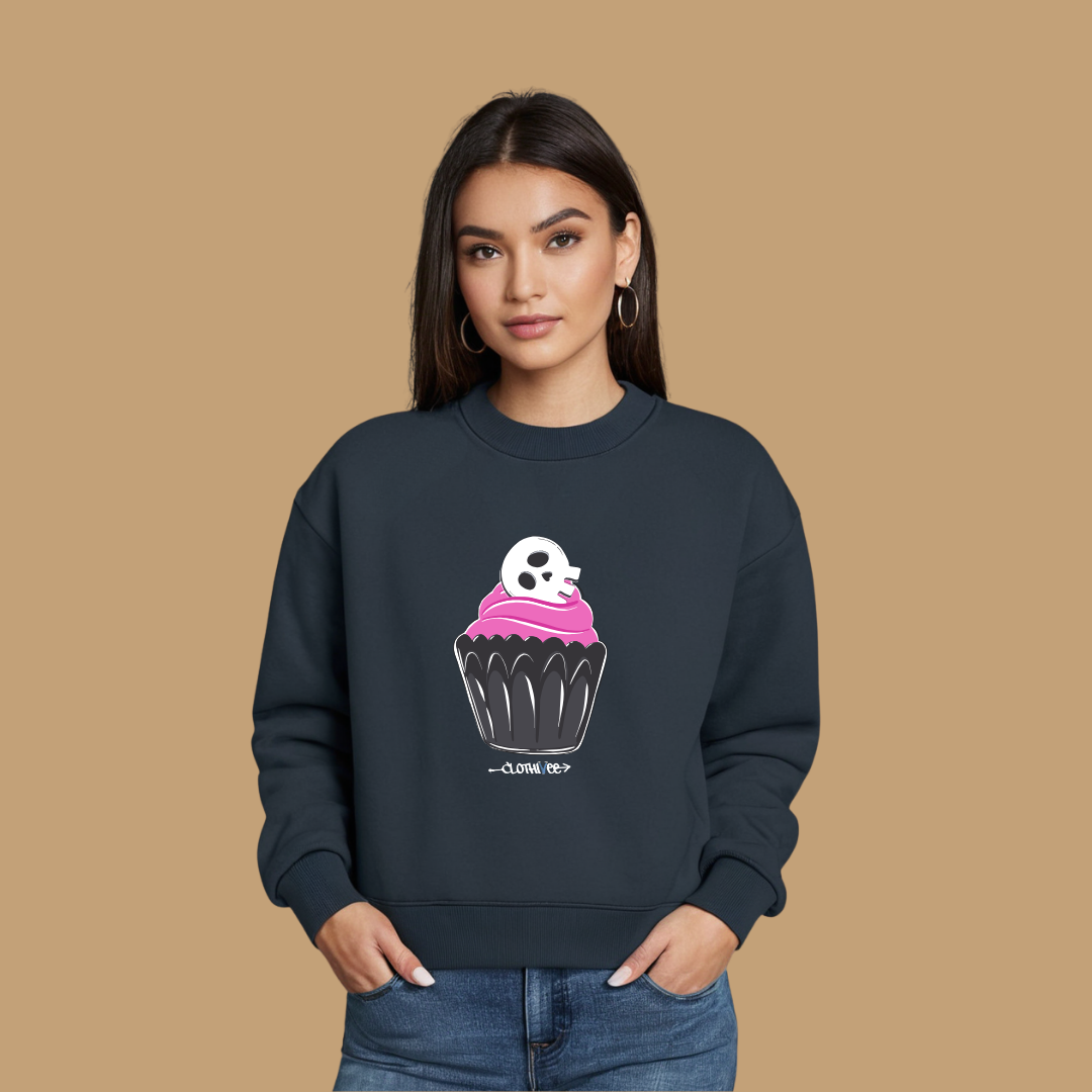 Clothivee Skull Cupcake Women Sweatshirt