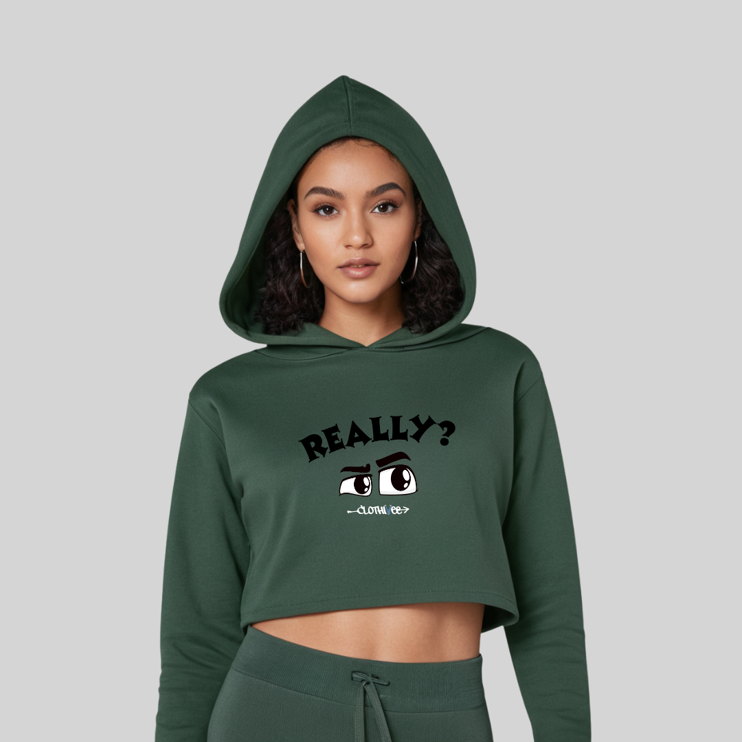Quirky Eyes Crop Hoodie