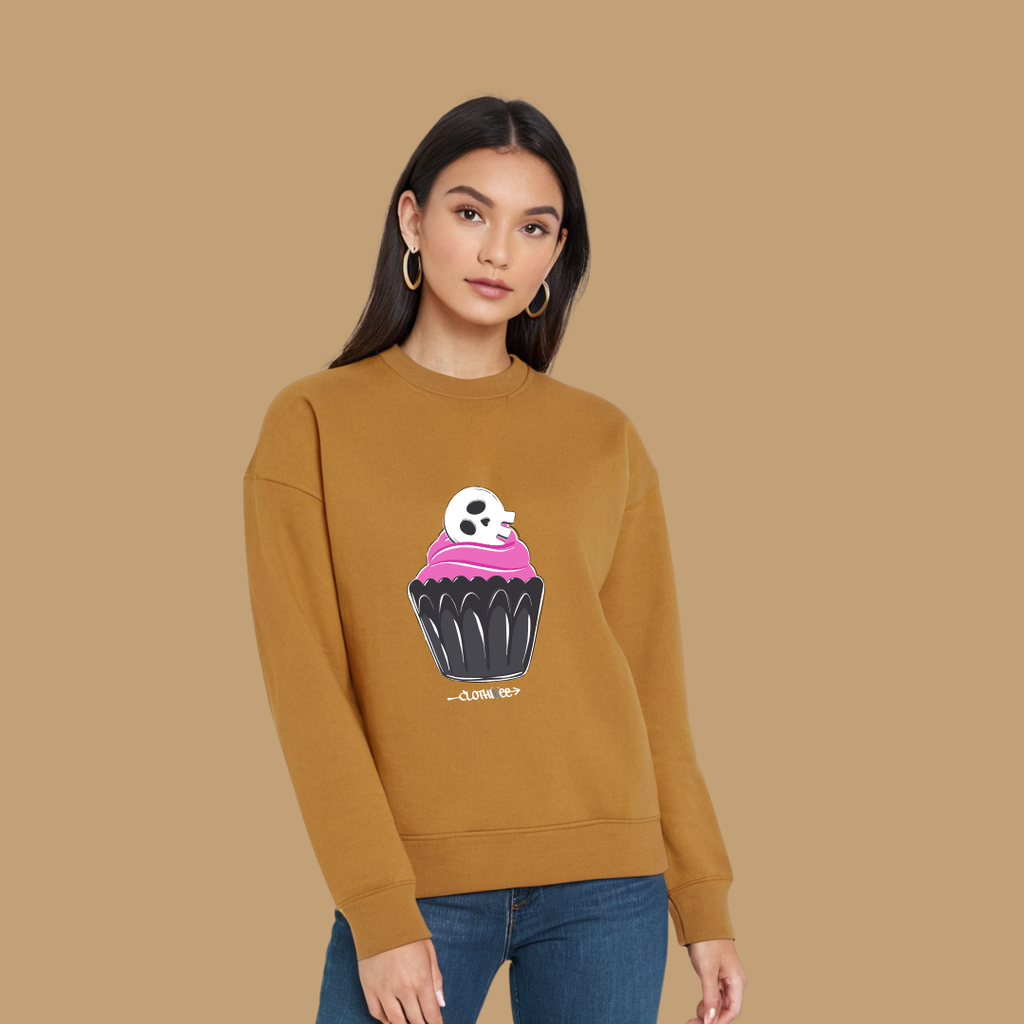 Clothivee Skull Cupcake Women Sweatshirt