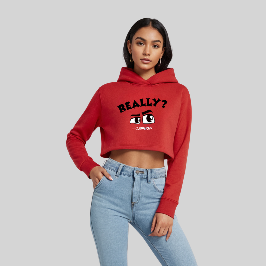 Quirky Eyes Crop Hoodie