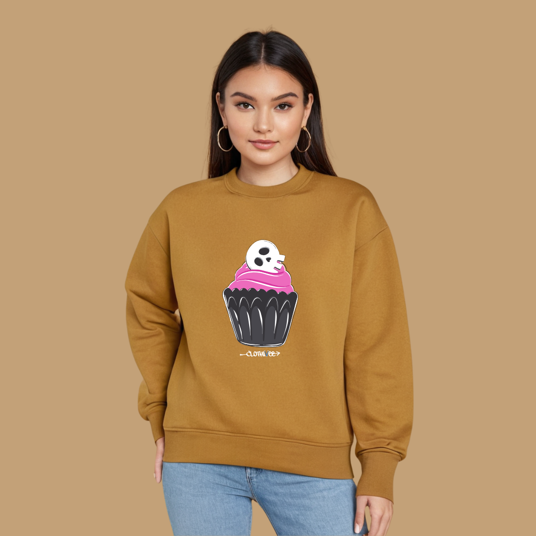 Clothivee Skull Cupcake Women Sweatshirt