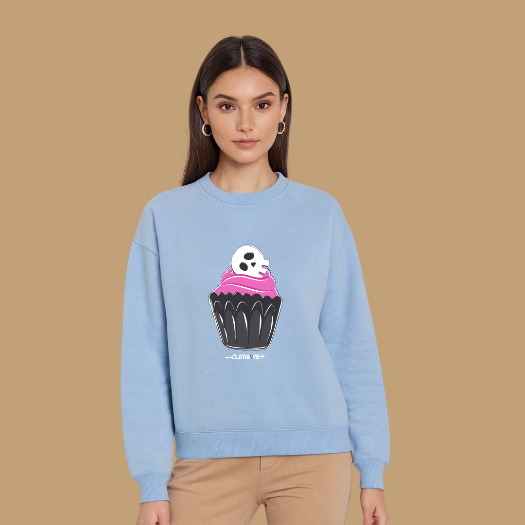 Clothivee Skull Cupcake Women Sweatshirt