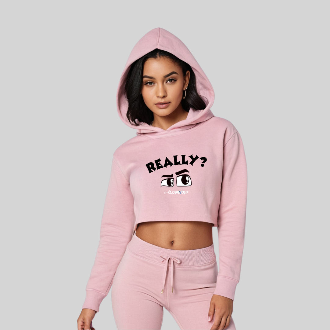 Quirky Eyes Crop Hoodie