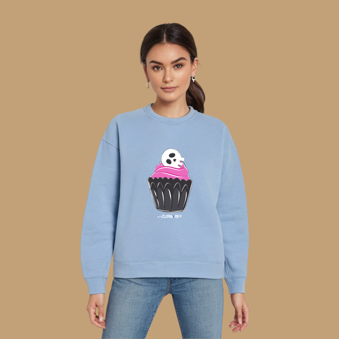Clothivee Skull Cupcake Women Sweatshirt
