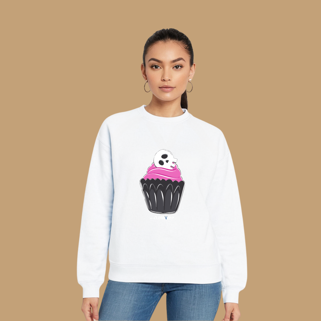 Clothivee Skull Cupcake Women Sweatshirt