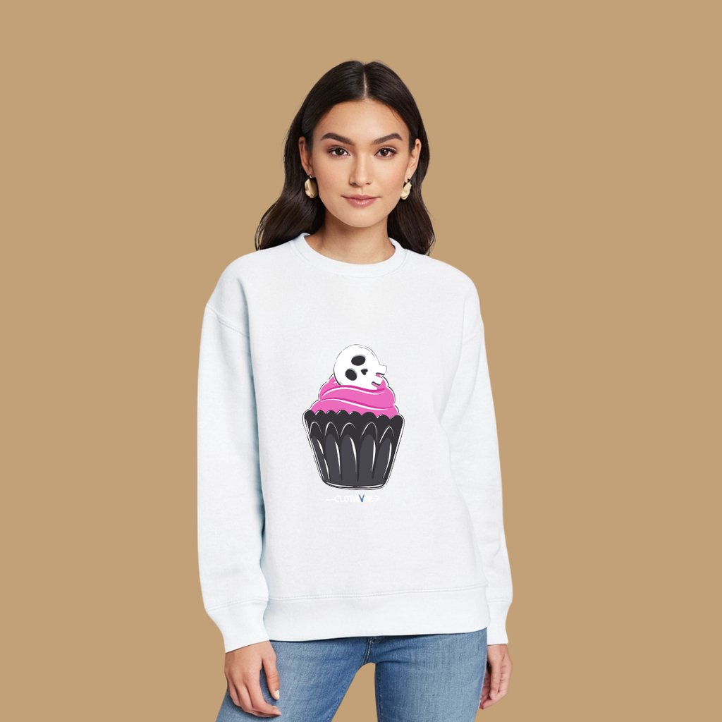 Clothivee Skull Cupcake Women Sweatshirt