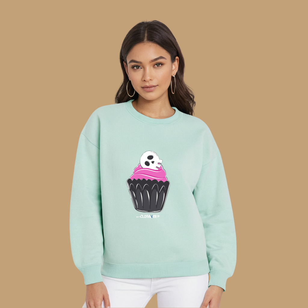 Clothivee Skull Cupcake Women Sweatshirt