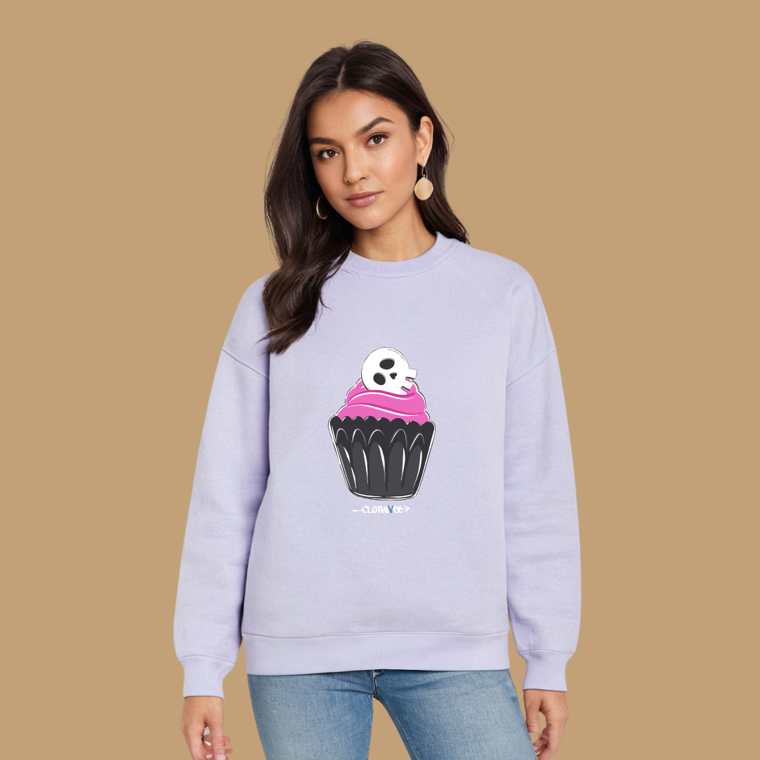 Clothivee Skull Cupcake Women Sweatshirt