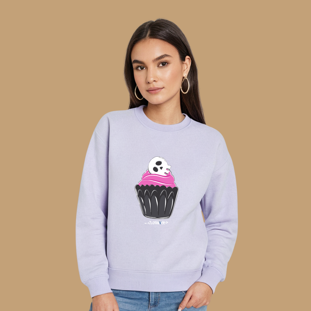 Clothivee Skull Cupcake Women Sweatshirt