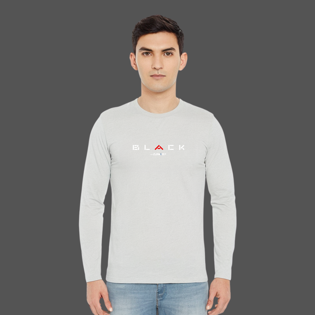 Clothivee Black Minimal Full Sleeves T-shirt