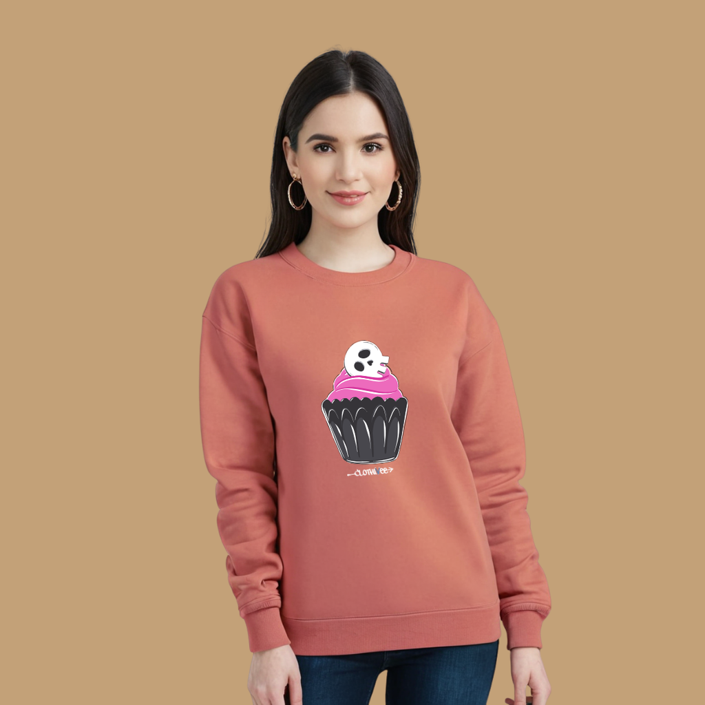 Clothivee Skull Cupcake Women Sweatshirt