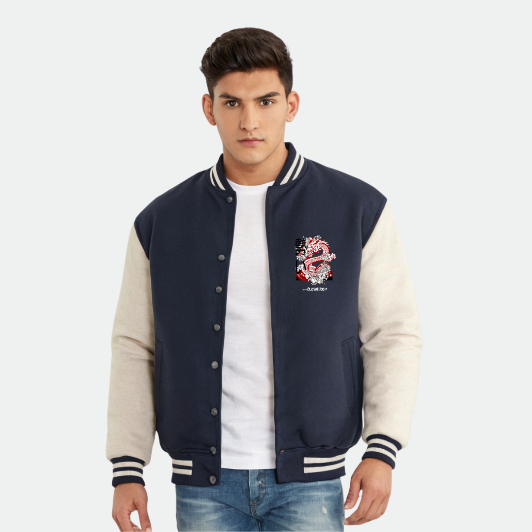 Clothivee Dragon Crest Varsity Jacket