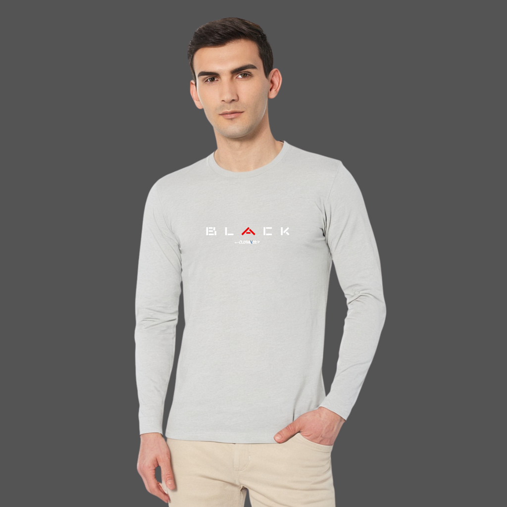 Clothivee Black Minimal Full Sleeves T-shirt