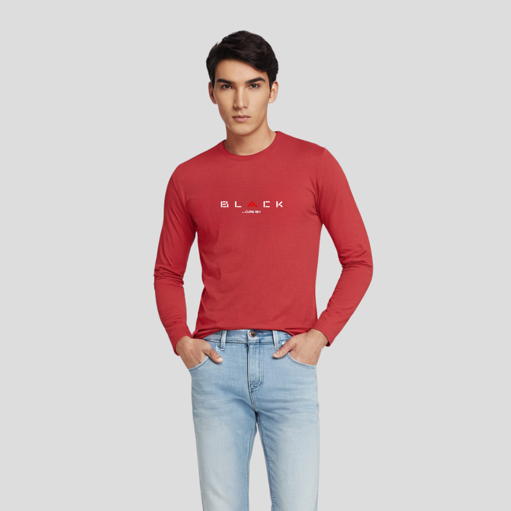 Clothivee Black Minimal Full Sleeves T-shirt