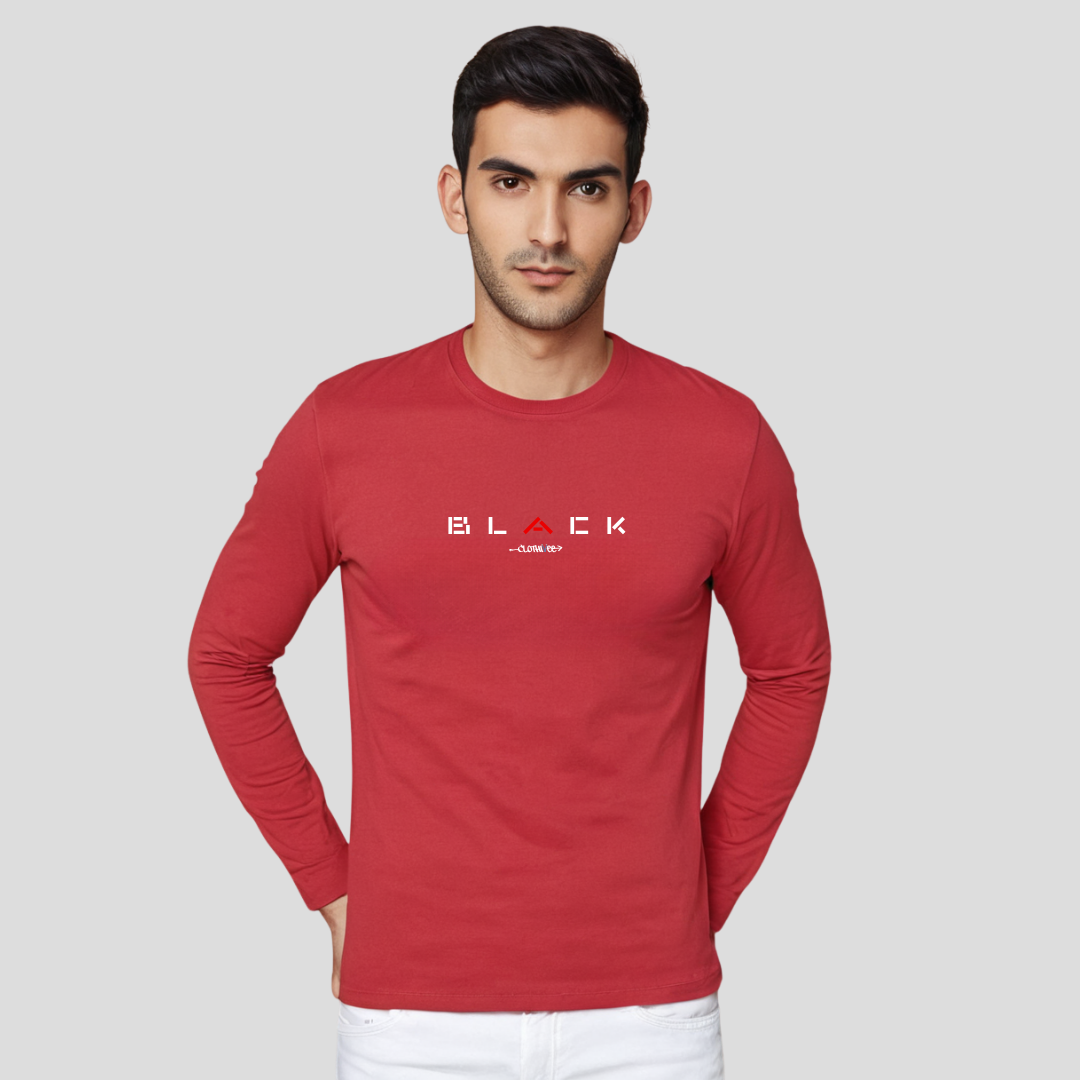 Clothivee Black Minimal Full Sleeves T-shirt