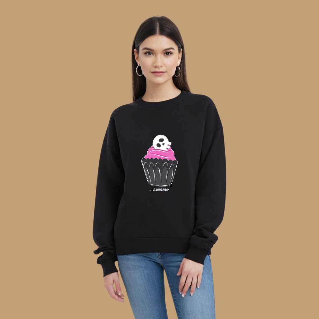 Clothivee Skull Cupcake Women Sweatshirt