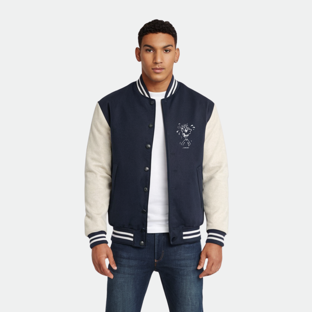 Clothivee Heartline Doodle Varsity Jacket