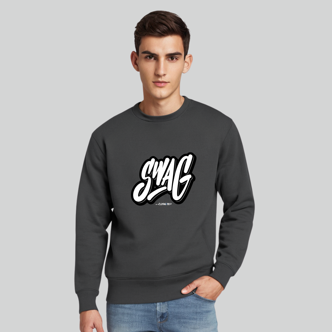 Clothivee Swag Script Crew Neck Sweatshirt