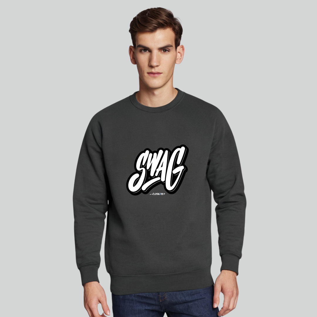Clothivee Swag Script Crew Neck Sweatshirt