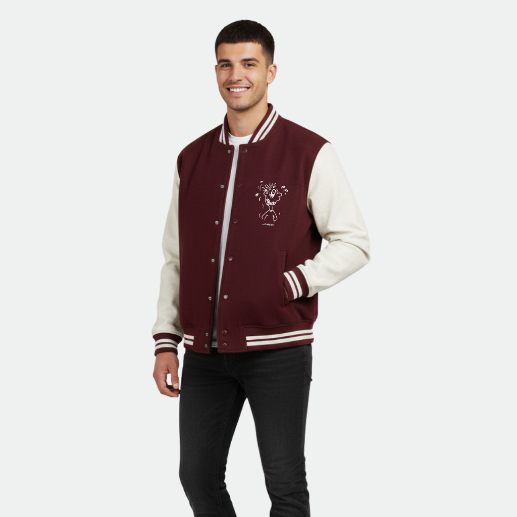 Clothivee Heartline Doodle Varsity Jacket