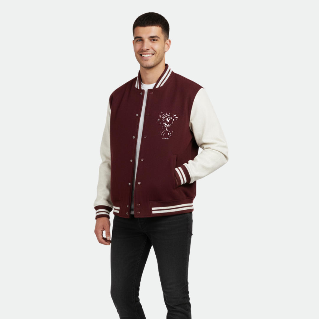 Clothivee Heartline Doodle Varsity Jacket