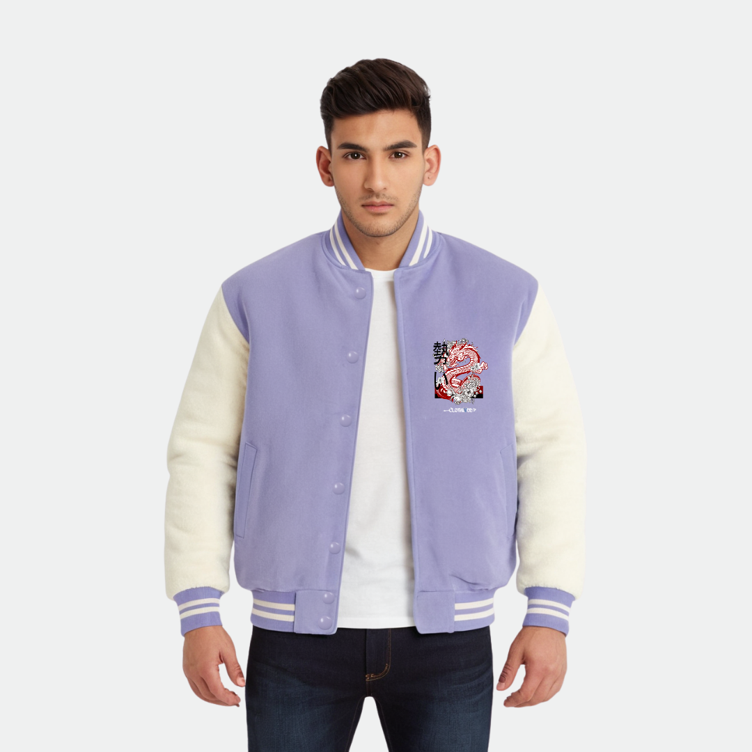 Clothivee Dragon Crest Varsity Jacket