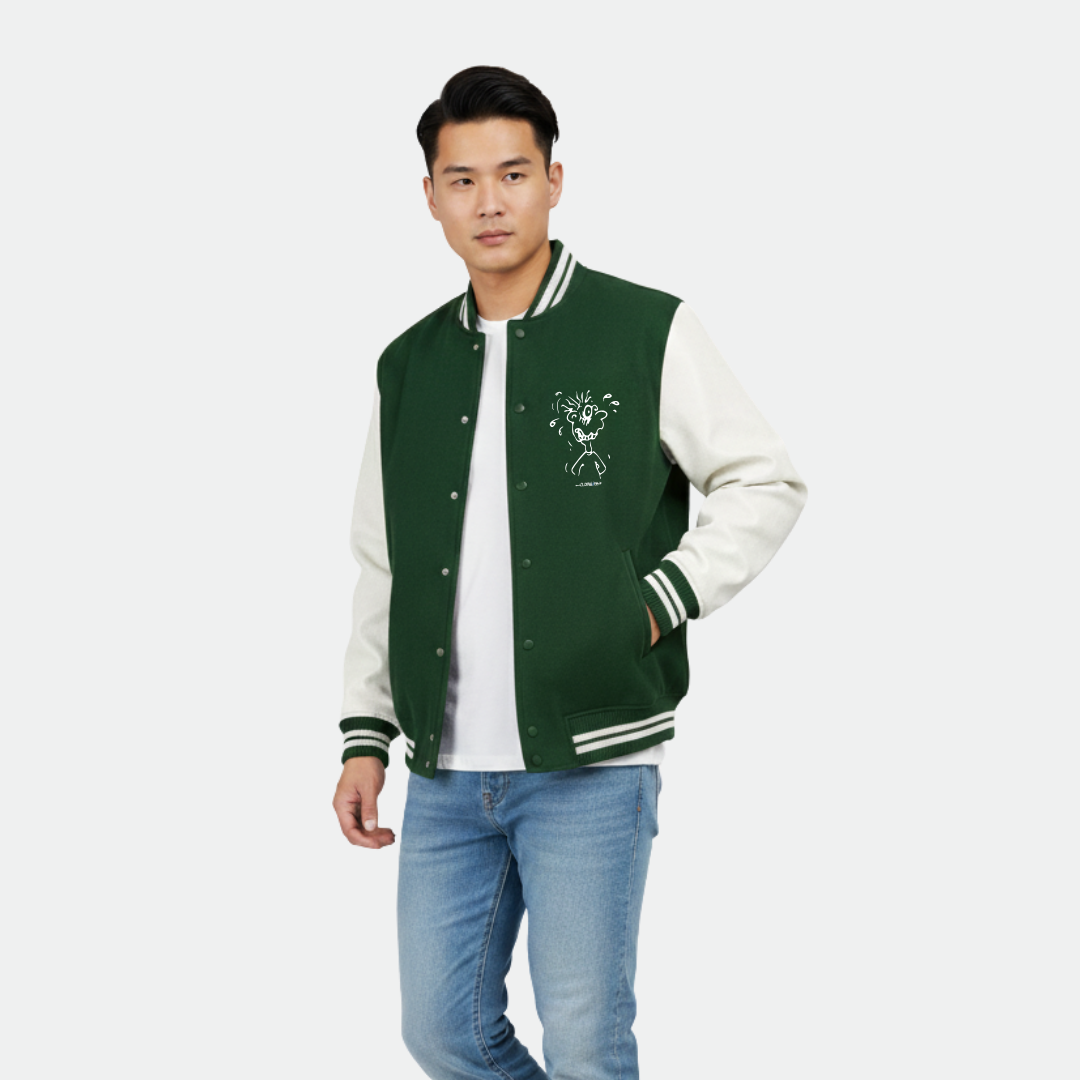 Clothivee Heartline Doodle Varsity Jacket