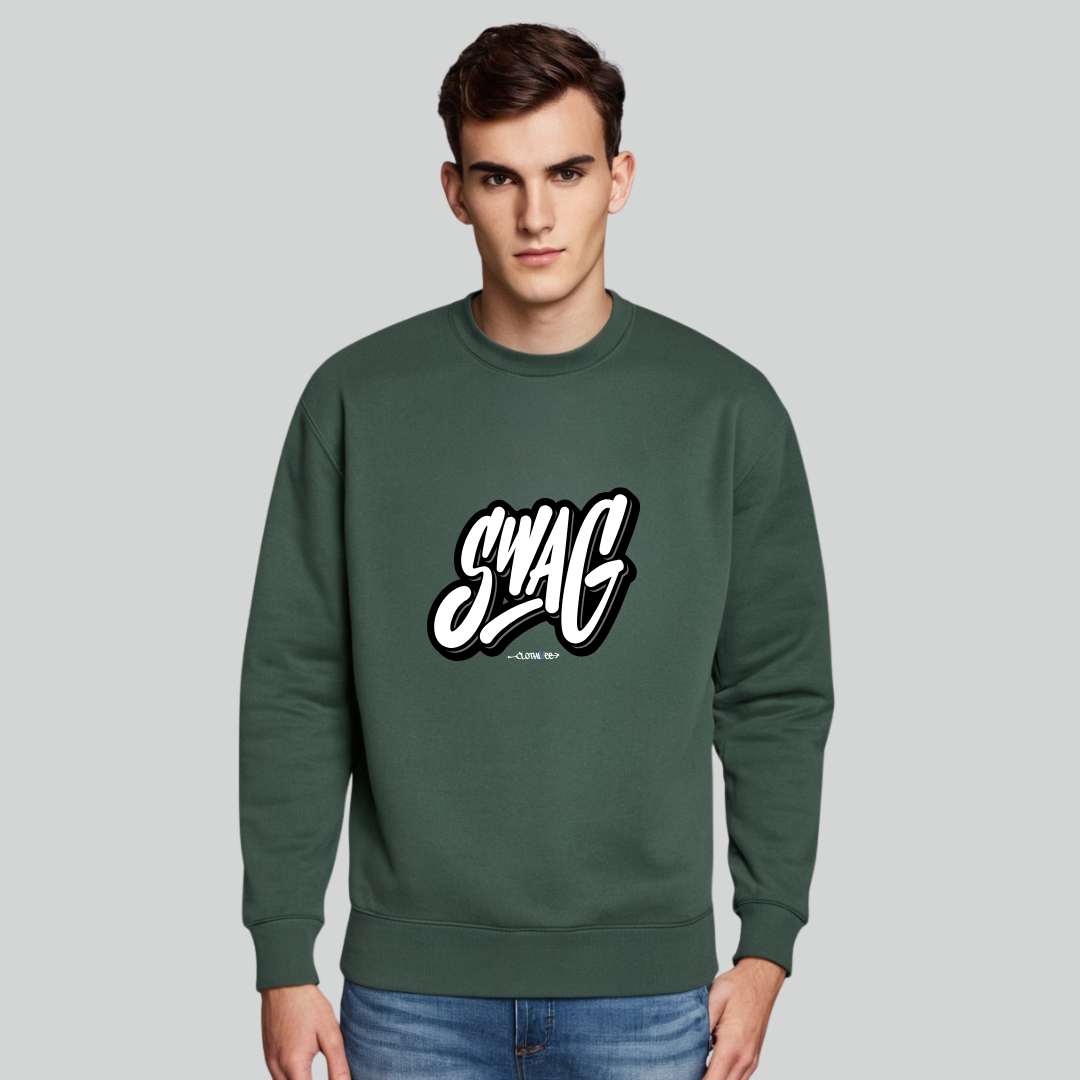 Clothivee Swag Script Crew Neck Sweatshirt