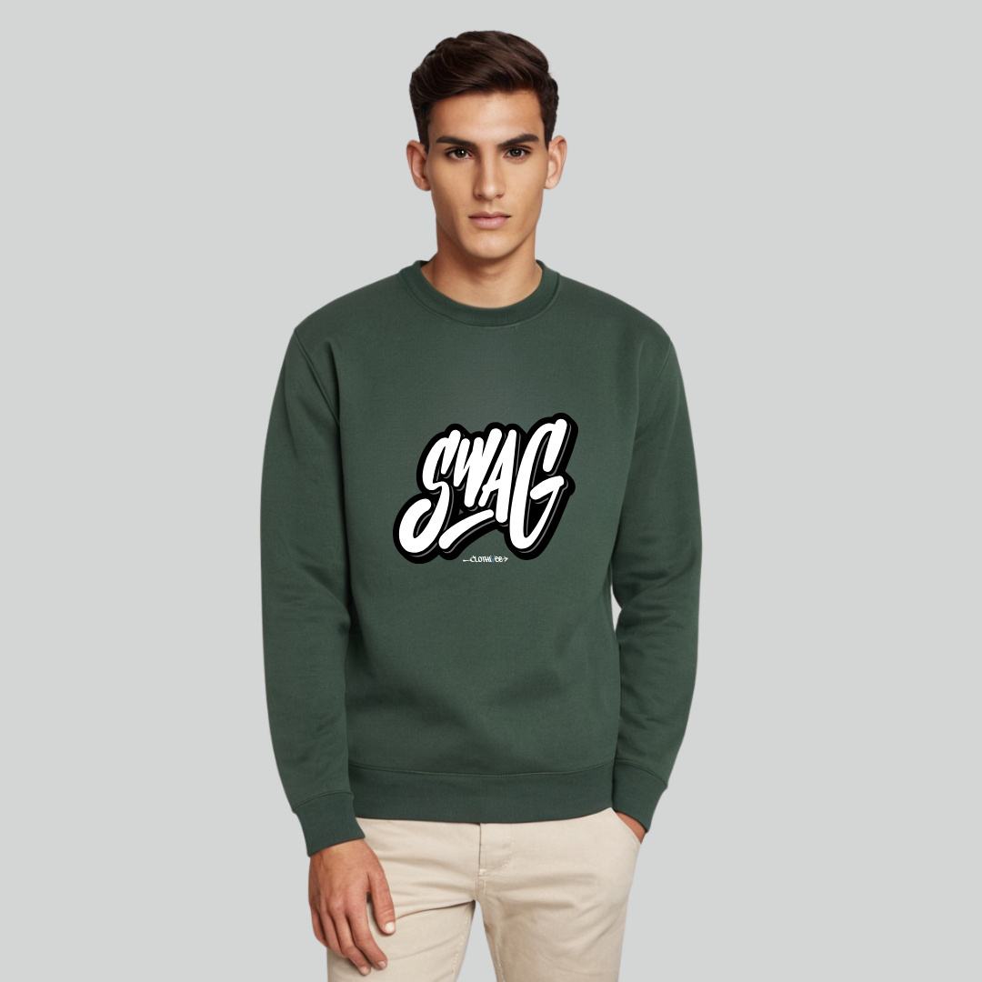 Clothivee Swag Script Crew Neck Sweatshirt