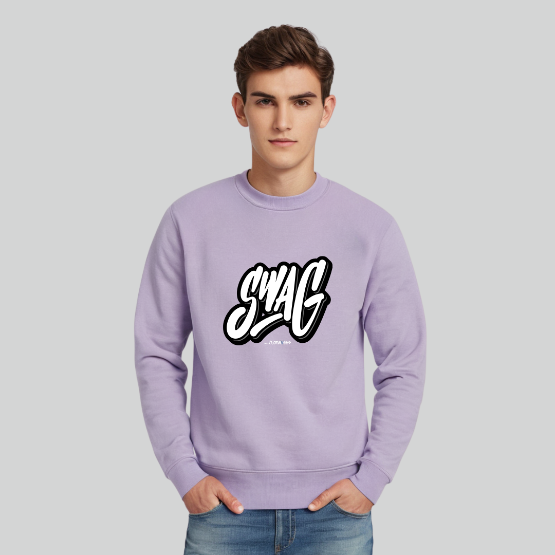 Clothivee Swag Script Crew Neck Sweatshirt