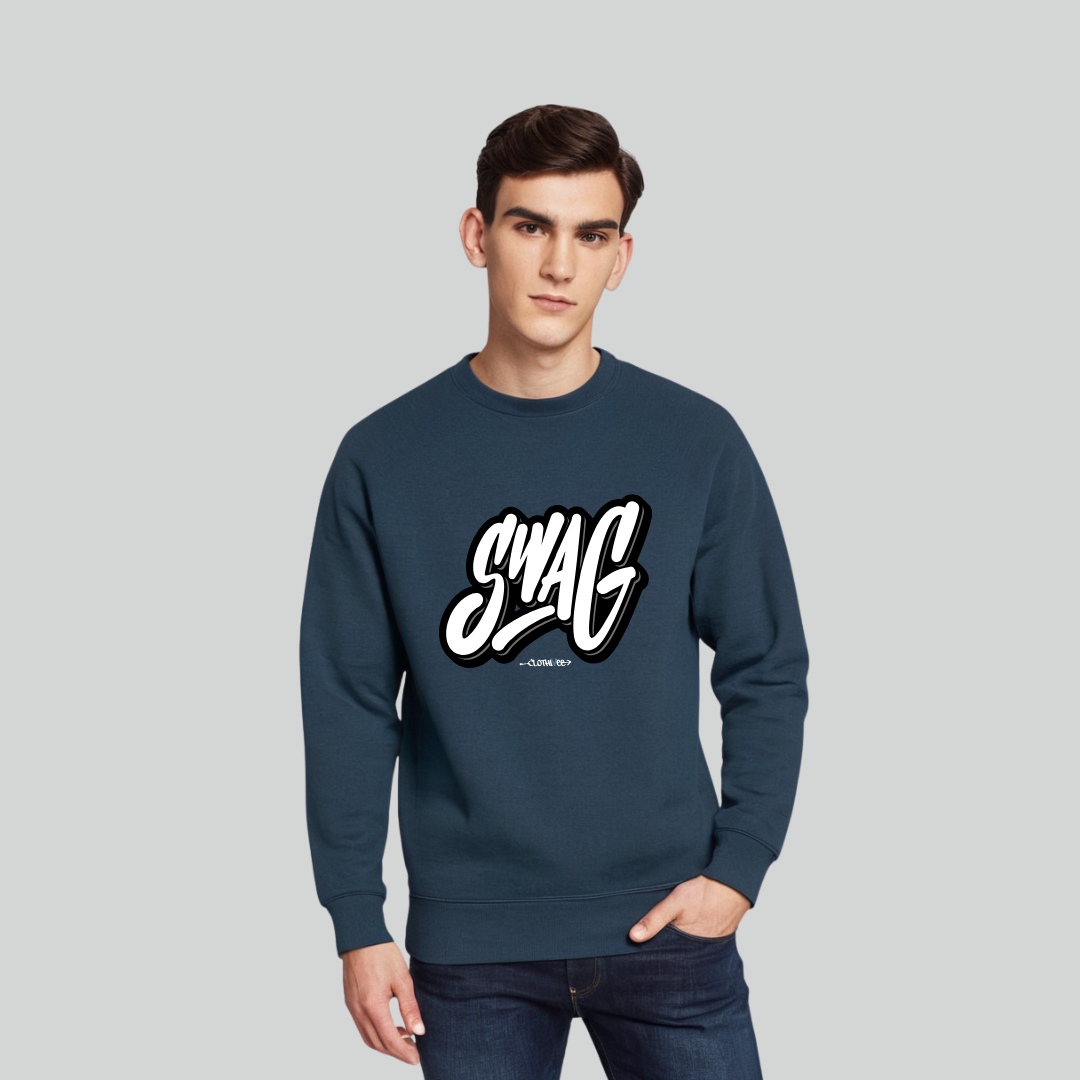 Clothivee Swag Script Crew Neck Sweatshirt