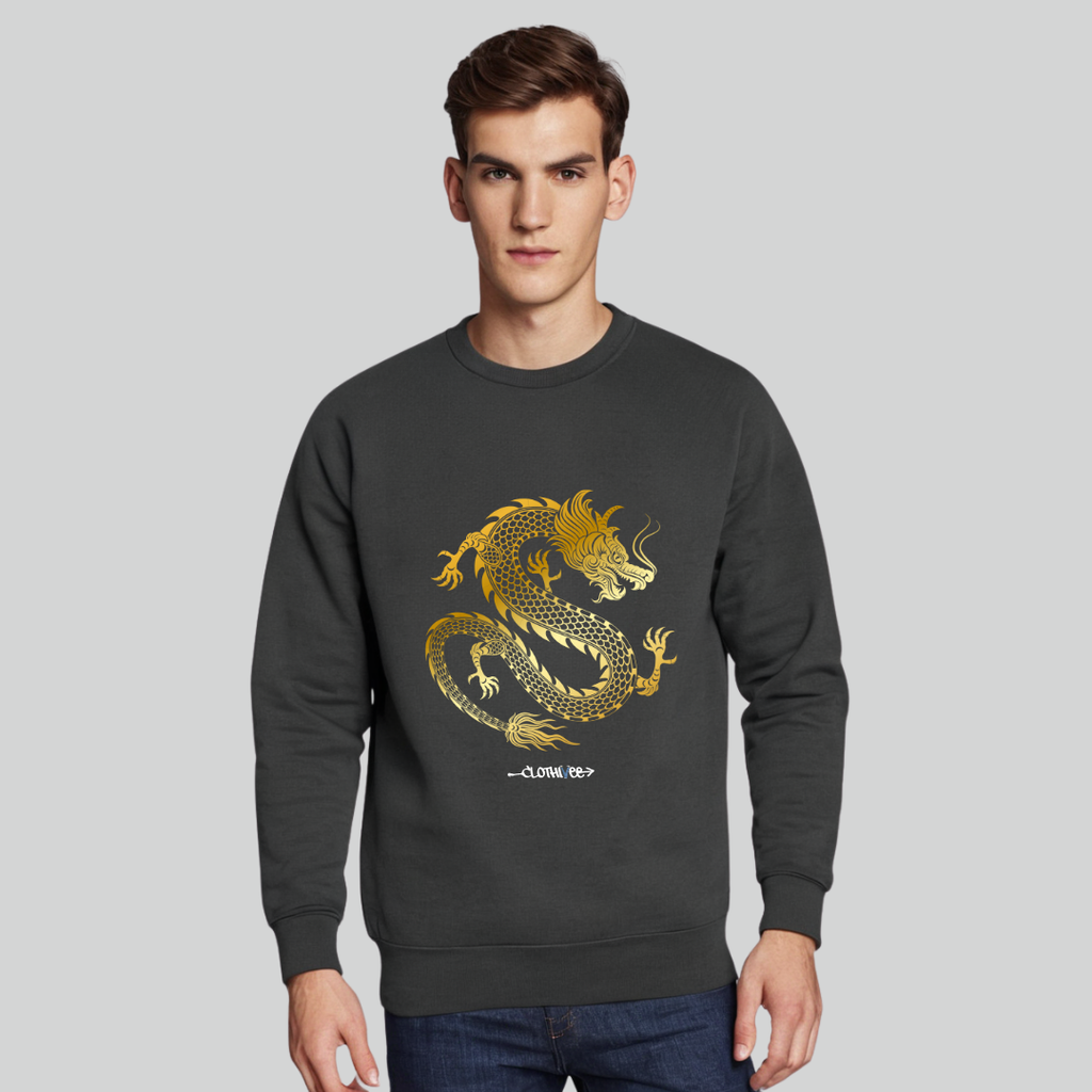 Clothivee Golden Dragon Crew Neck Sweatshirt