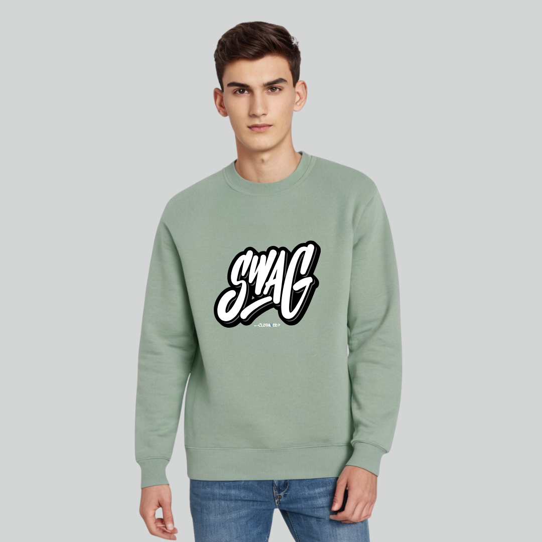 Clothivee Swag Script Crew Neck Sweatshirt