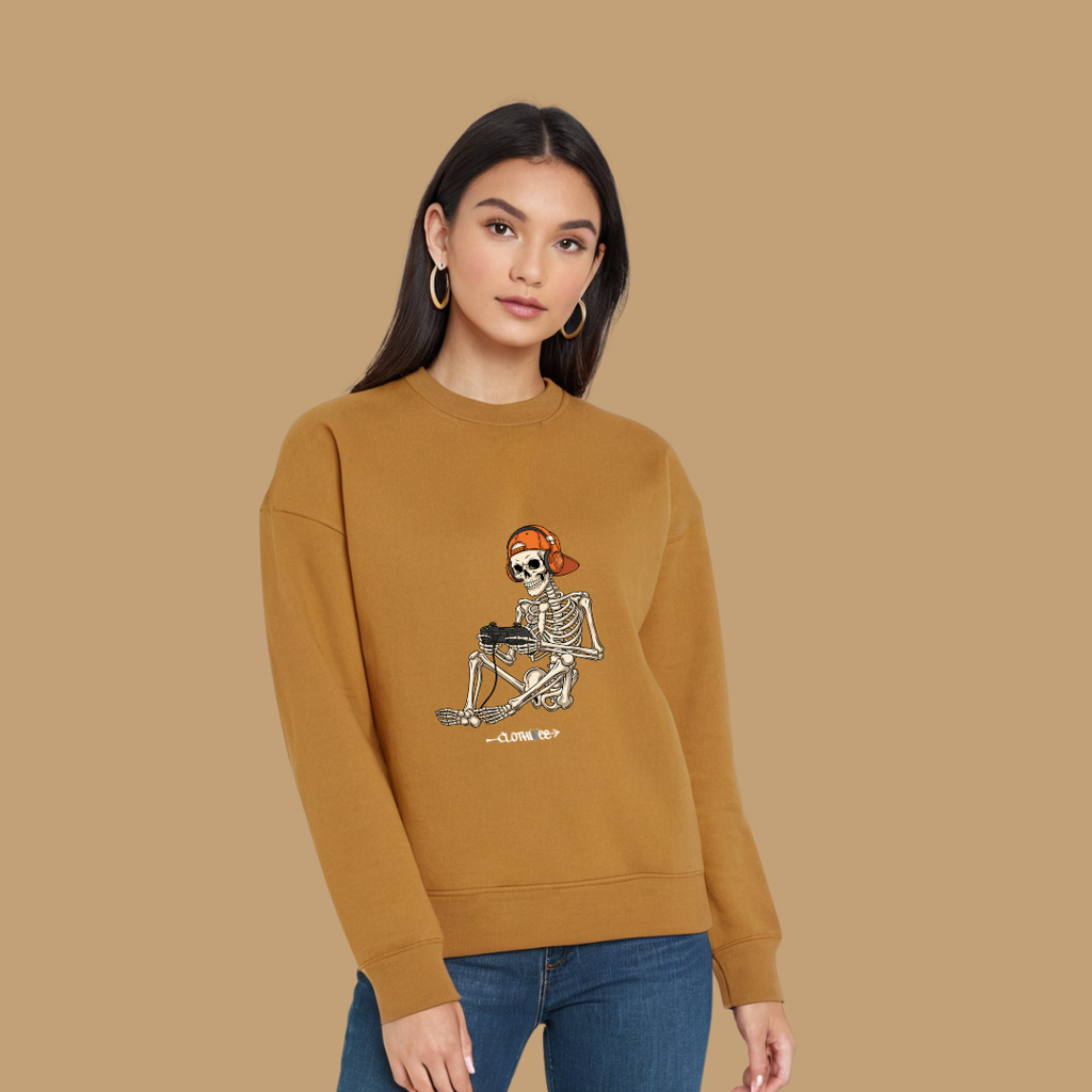 Clothivee Gamer Skeleton Women’s Fleece Sweatshirt