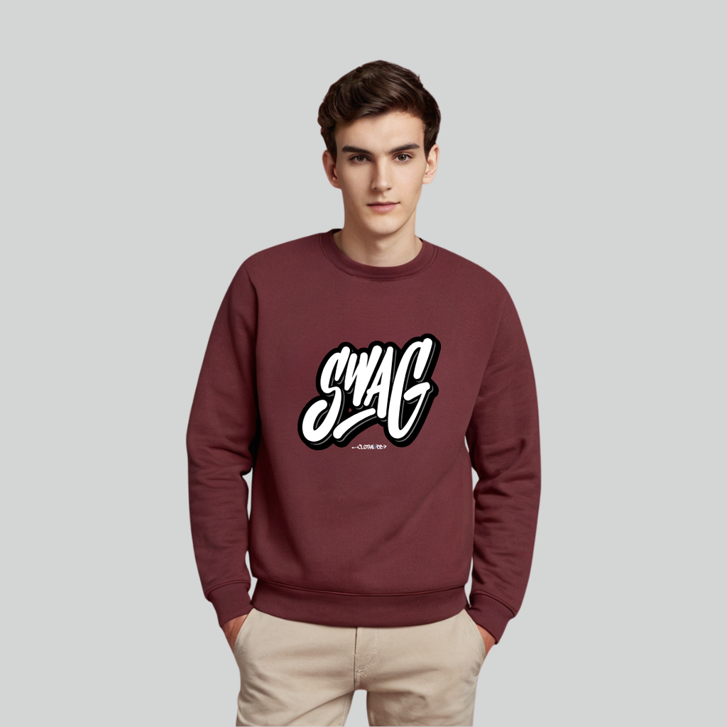 Clothivee Swag Script Crew Neck Sweatshirt