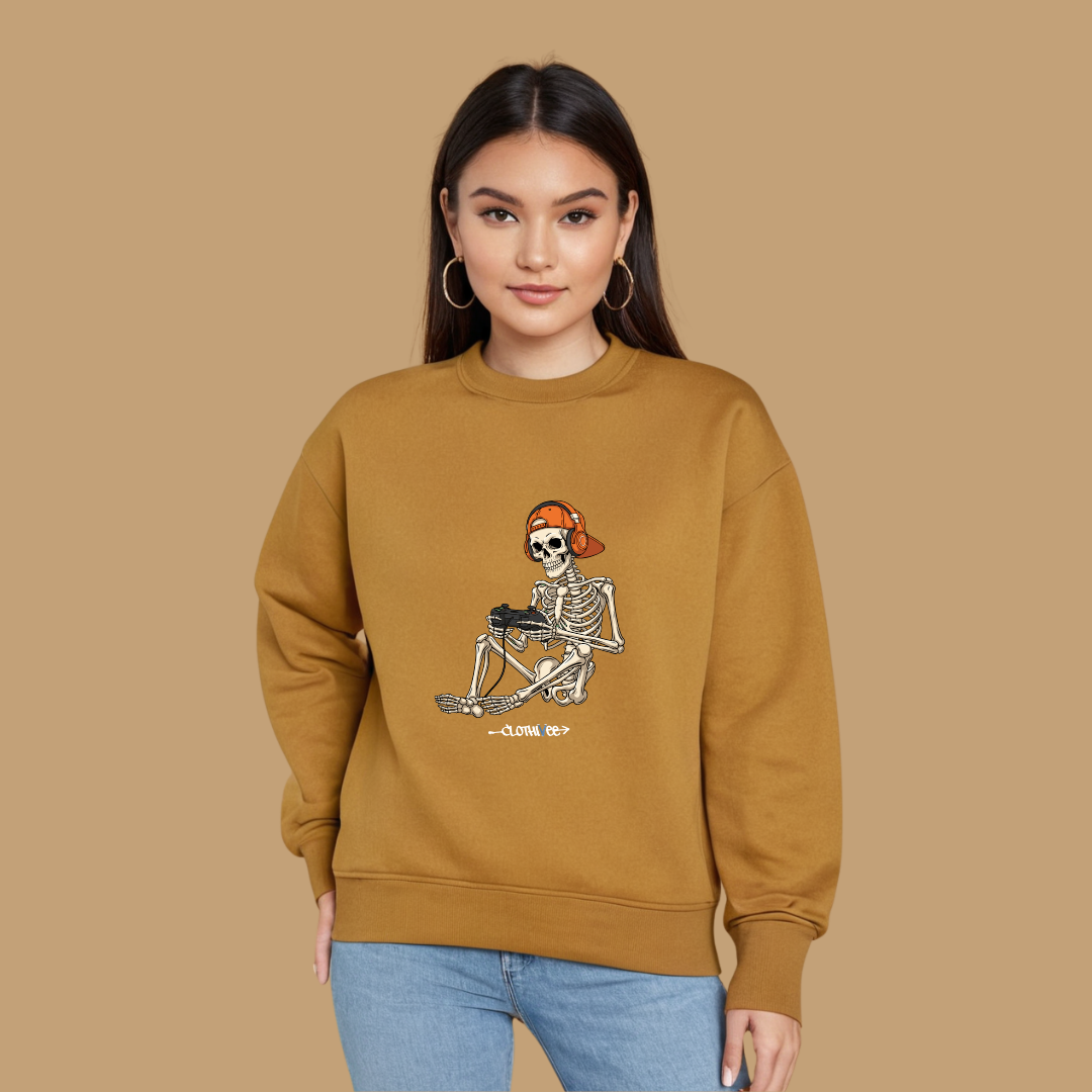 Clothivee Gamer Skeleton Women’s Fleece Sweatshirt