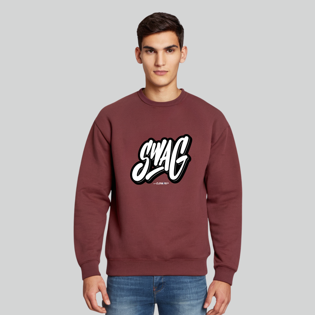 Clothivee Swag Script Crew Neck Sweatshirt
