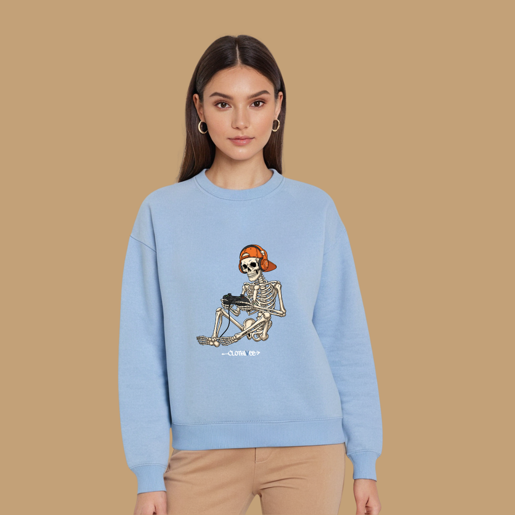 Clothivee Gamer Skeleton Women’s Fleece Sweatshirt