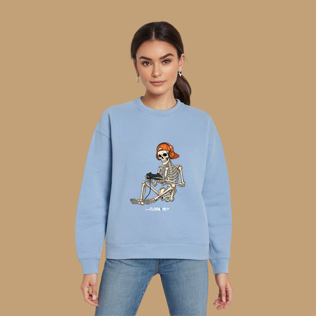 Clothivee Gamer Skeleton Women’s Fleece Sweatshirt