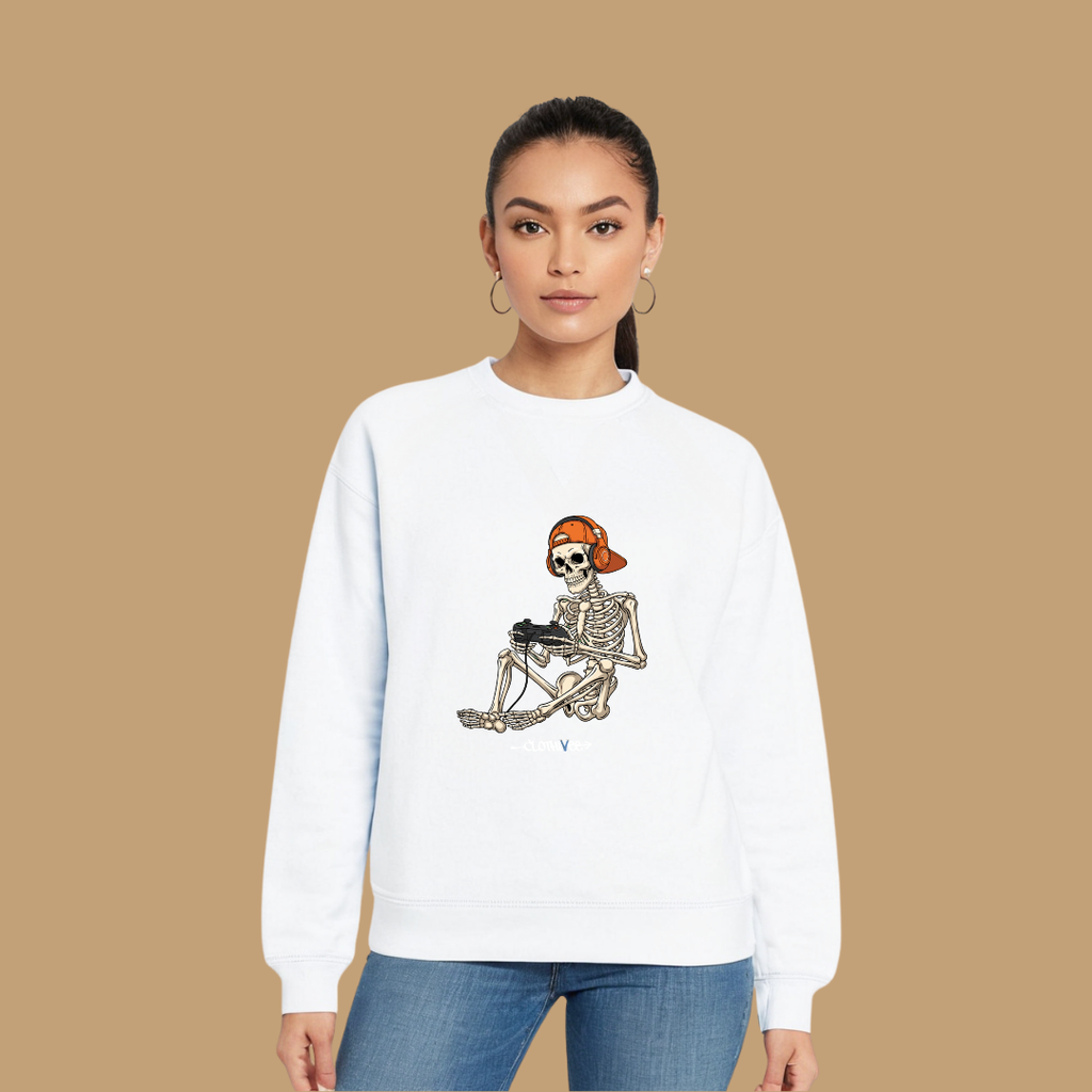Clothivee Gamer Skeleton Women’s Fleece Sweatshirt