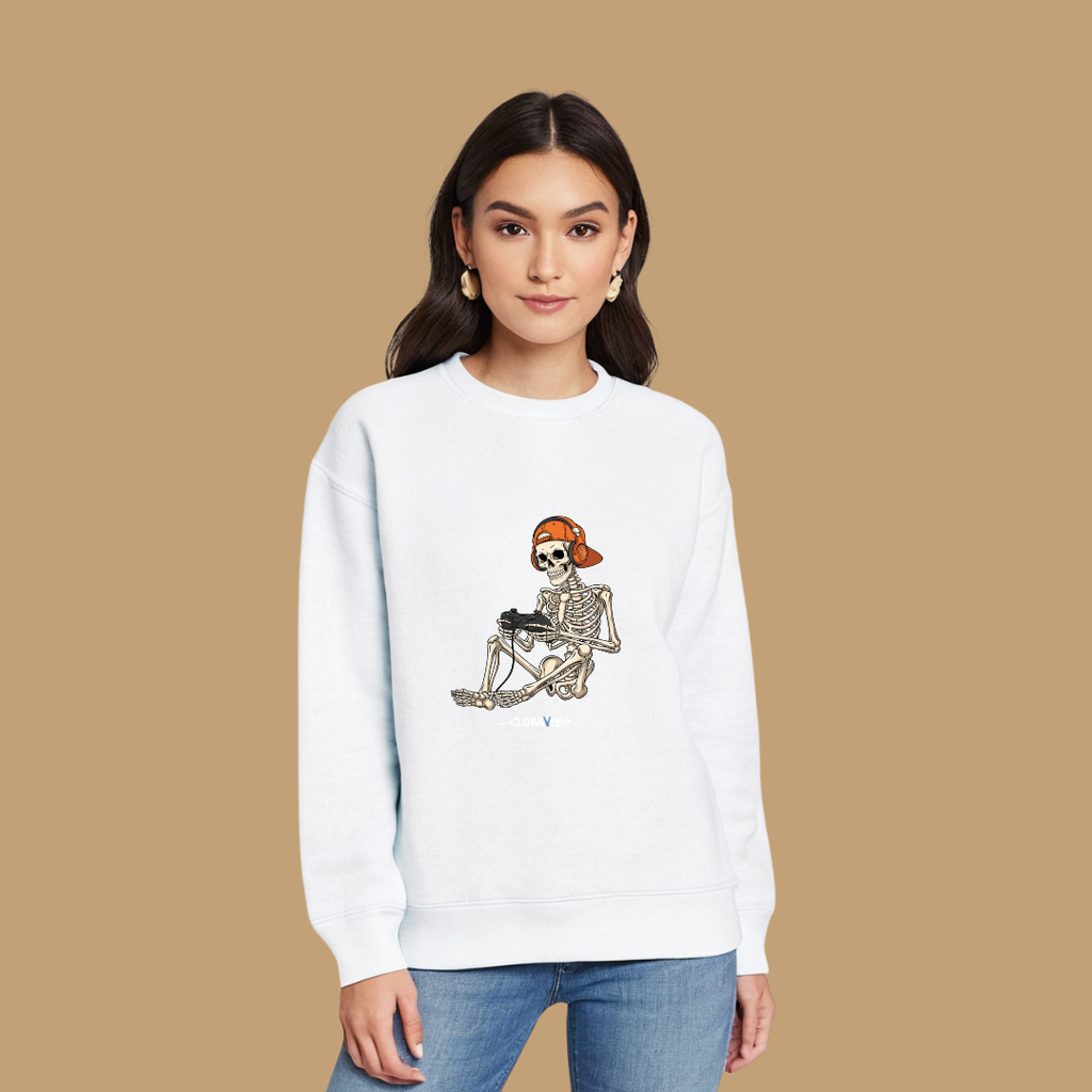 Clothivee Gamer Skeleton Women’s Fleece Sweatshirt