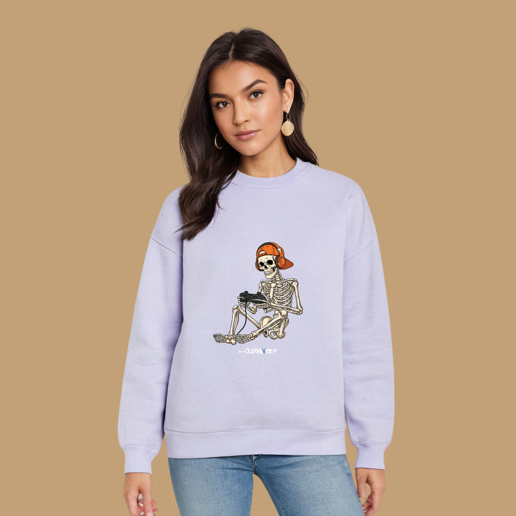 Clothivee Gamer Skeleton Women’s Fleece Sweatshirt